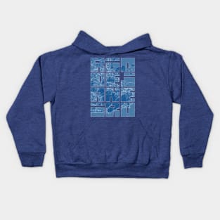 Rio de Janeiro, Brazil City Map Typography - Blueprint Kids Hoodie